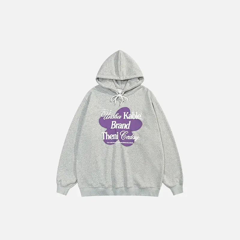 Indestructible y2k flower hoodie for ultimate streetwear style - gray / s - hoodies