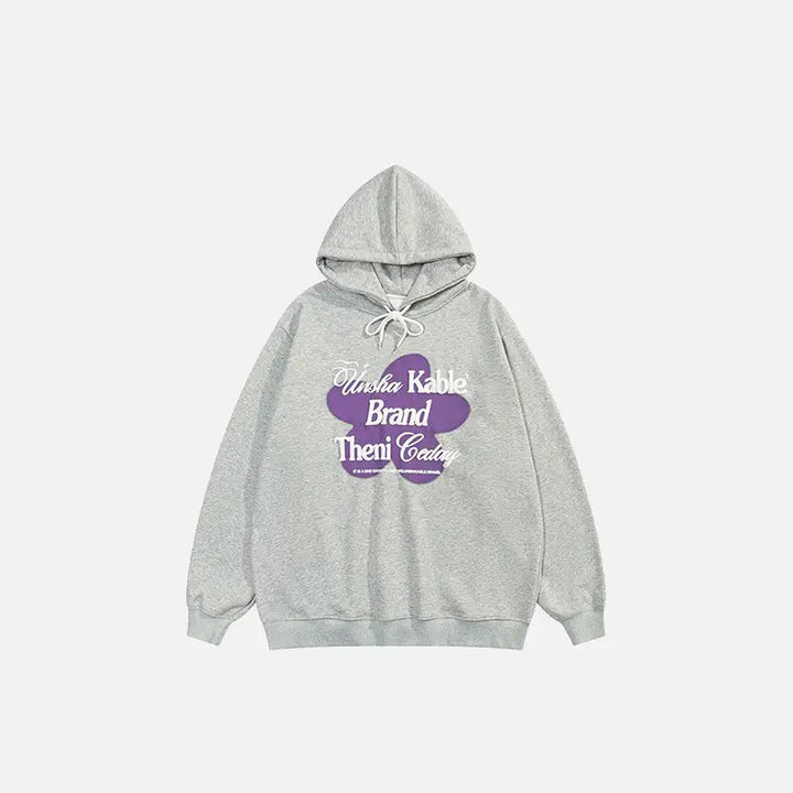 Indestructible y2k flower hoodie for ultimate streetwear style - gray / s - hoodies