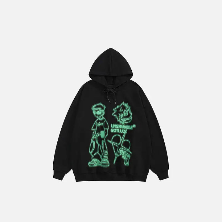 Y2k unshakable youth hoodie for style and comfort - black / s - hoodies