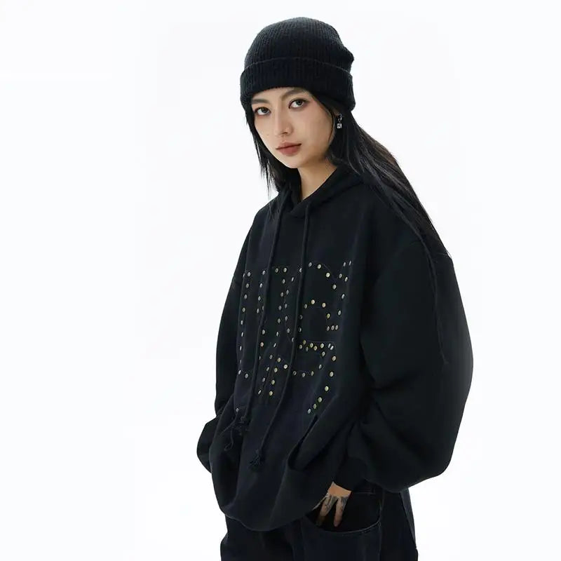 Us letter embroidered hoodie for y2k streetwear style - hoodies