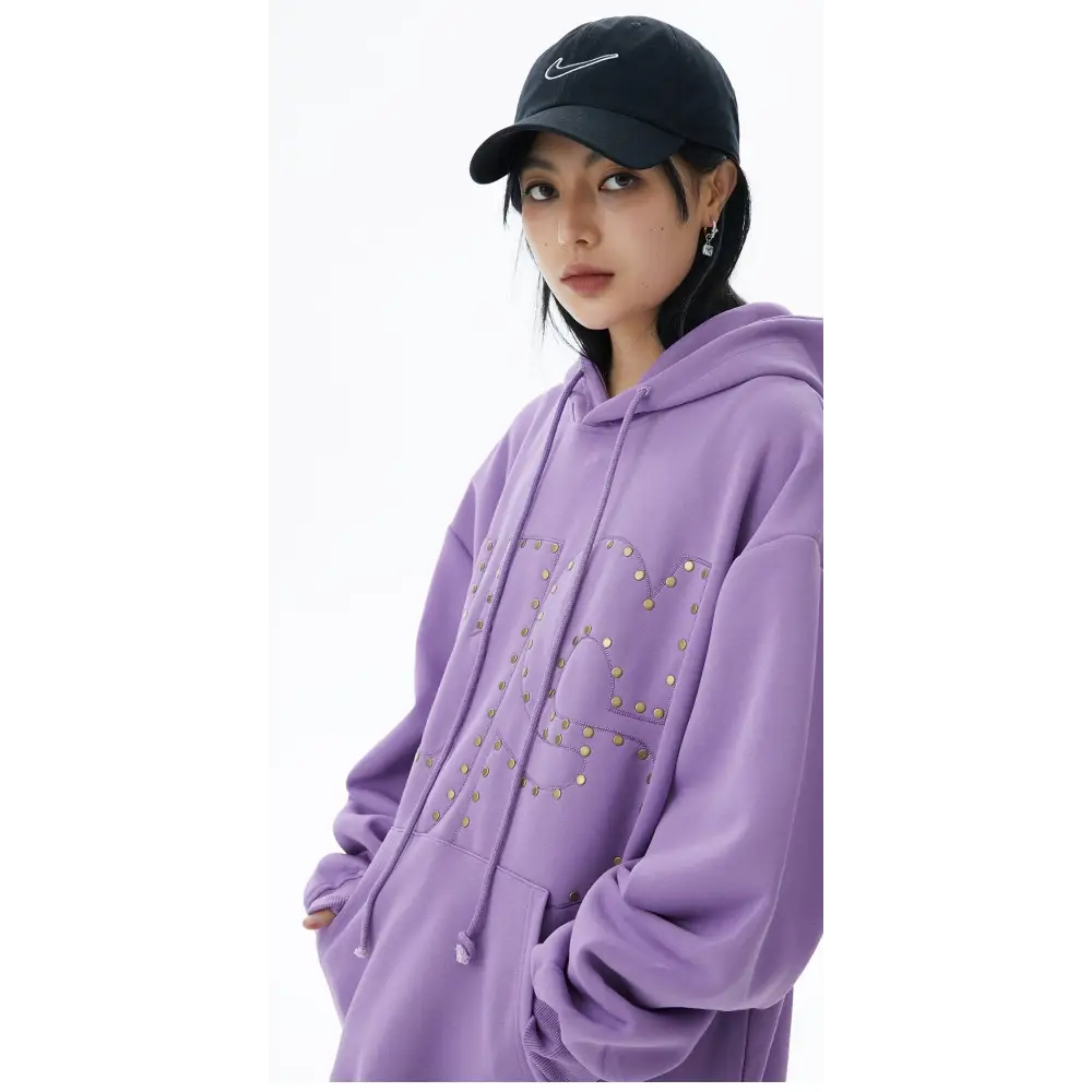 Us letter embroidered hoodie for y2k streetwear style - hoodies