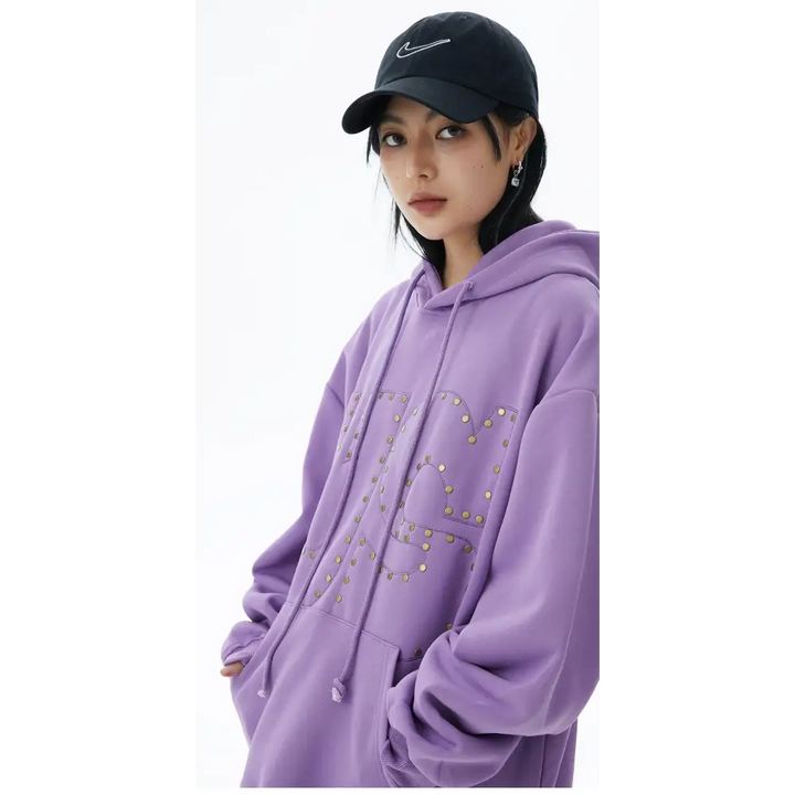 Us letter embroidered hoodie for y2k streetwear style - hoodies