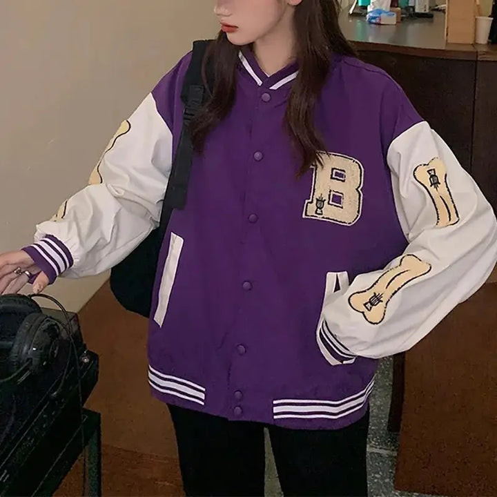Varsity purplete y2k jacket - unisex streetwear style