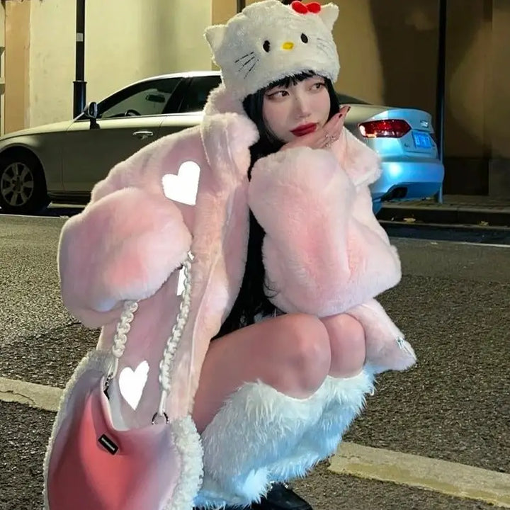 Heart aesthetic y2k jacket in comfort style - 1 / s