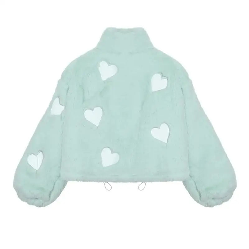 Heart aesthetic y2k jacket in comfort style - 3 / s