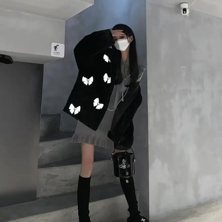 Heart aesthetic y2k jacket in comfort style - 4 / s