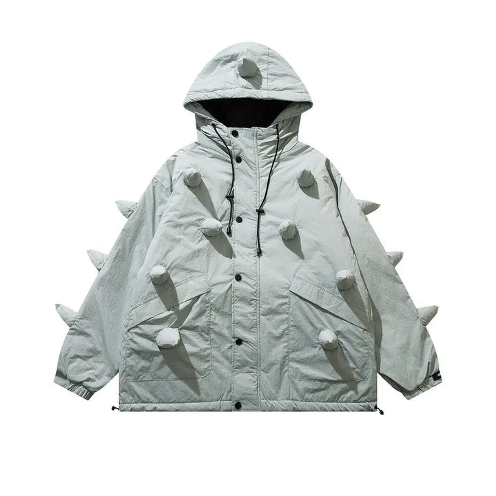 Y2k denim jacket with spikes for a chic and original look - white / m