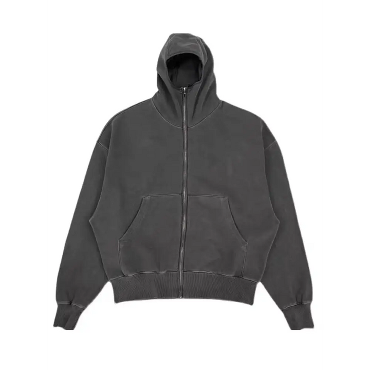 Y2k hooded jacket - urban elegance and comfort - grey / s