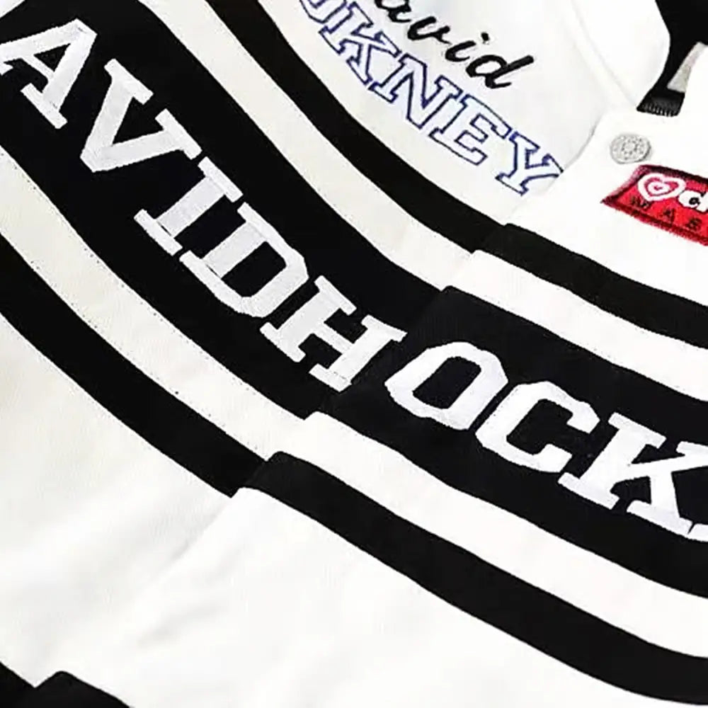 Y2k racing style leather jacket - bold streetwear