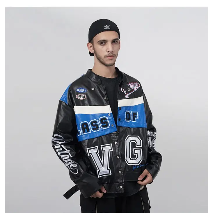 Vg detachable racing varsity jacket from y2k streetwear collection - varsity jackets