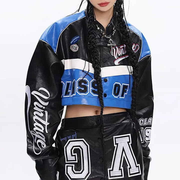 Vg detachable racing varsity jacket from y2k streetwear collection - varsity jackets