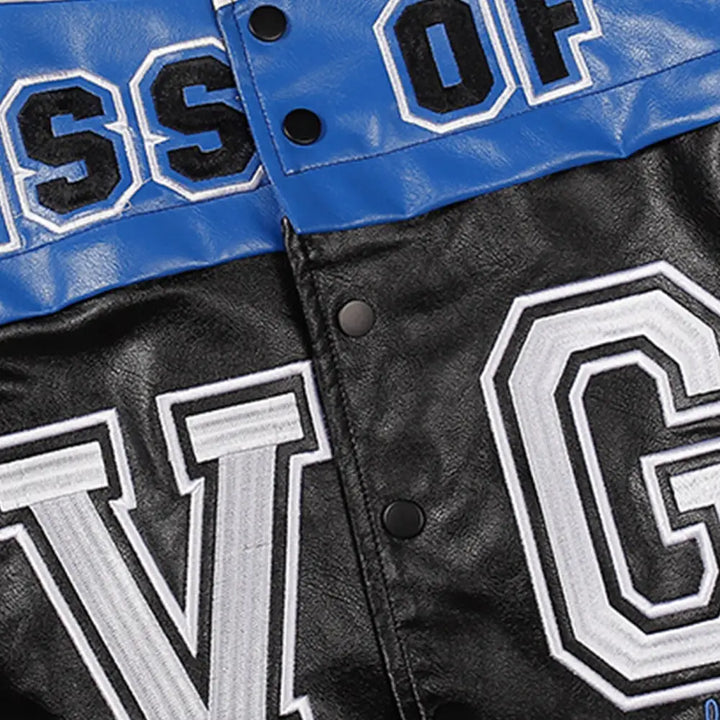 Vg detachable racing varsity jacket from y2k streetwear collection - varsity jackets