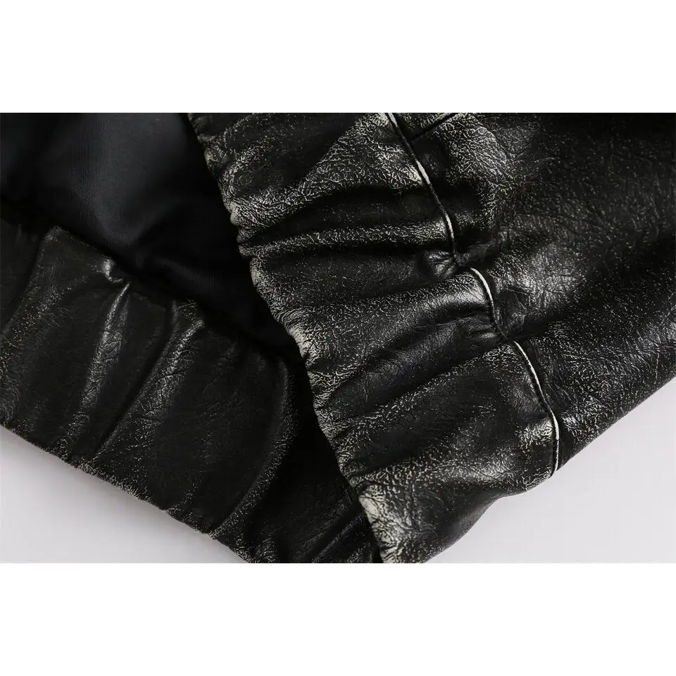 Vintage chic y2k soft leather jacket in cotton and fur blend - jackets