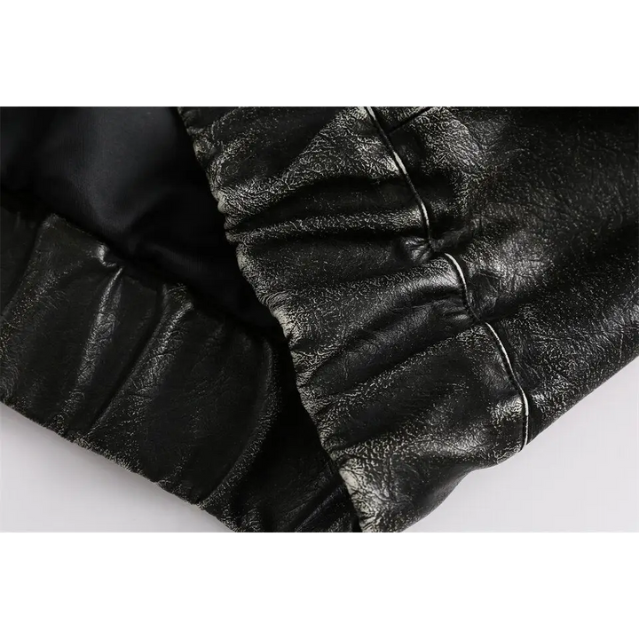 Vintage chic y2k soft leather jacket in cotton and fur blend - jackets