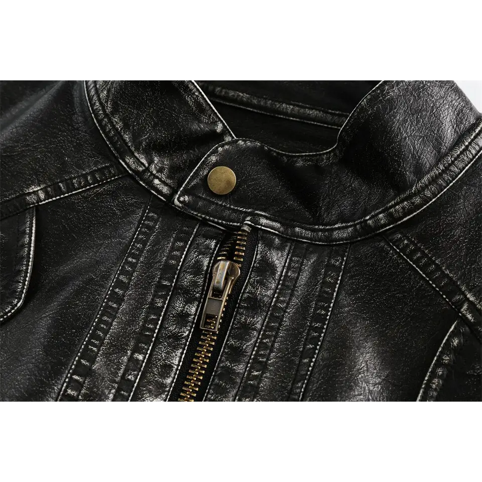 Vintage chic y2k soft leather jacket in cotton and fur blend - jackets