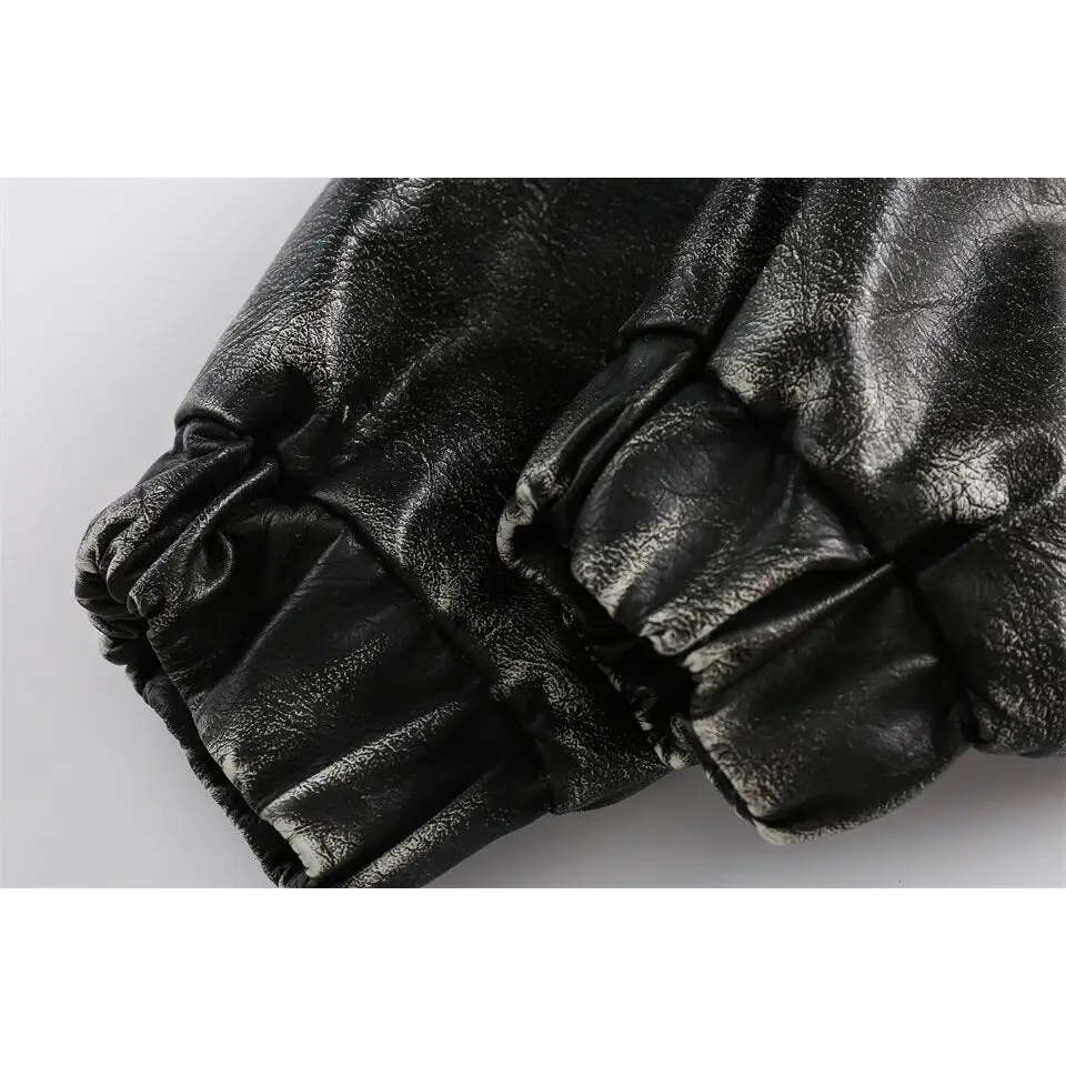 Vintage chic y2k soft leather jacket in cotton and fur blend - jackets