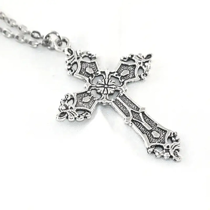 Vintage y2k cross necklace in zinc alloy for timeless glamour - necklaces