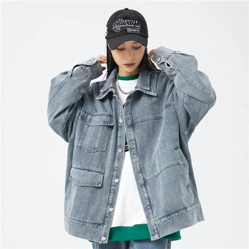 Y2k vintage denim jacket for trendy streetwear styles