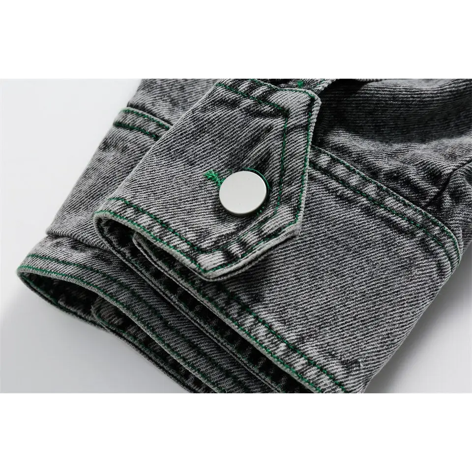 Y2k vintage denim jacket for trendy streetwear styles