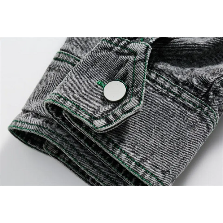 Y2k vintage denim jacket for trendy streetwear styles