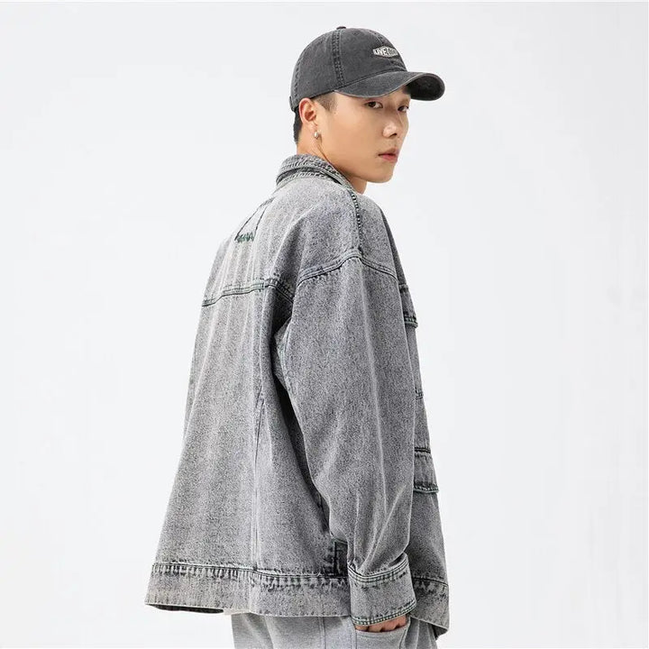 Y2k vintage denim jacket for trendy streetwear styles