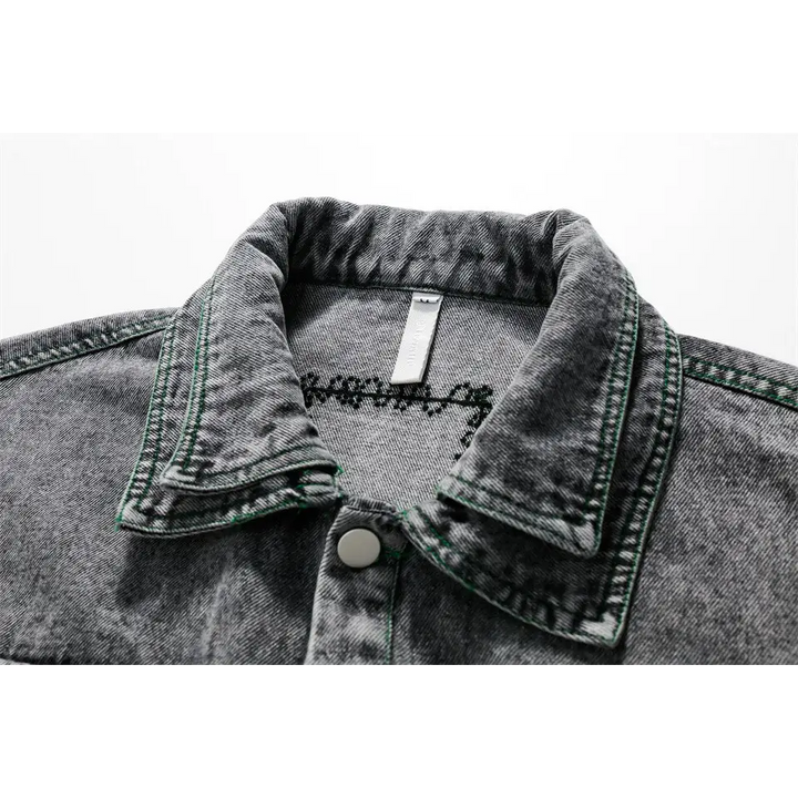 Y2k vintage denim jacket for trendy streetwear styles