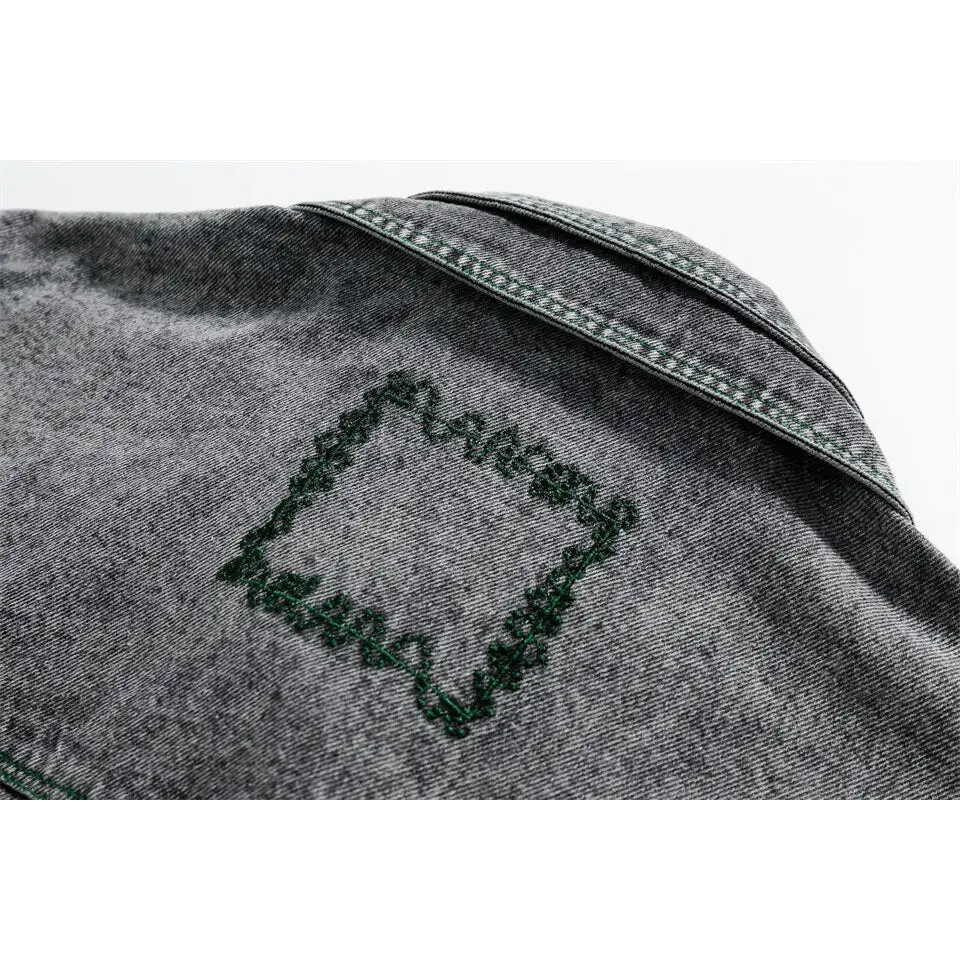 Y2k vintage denim jacket for trendy streetwear styles