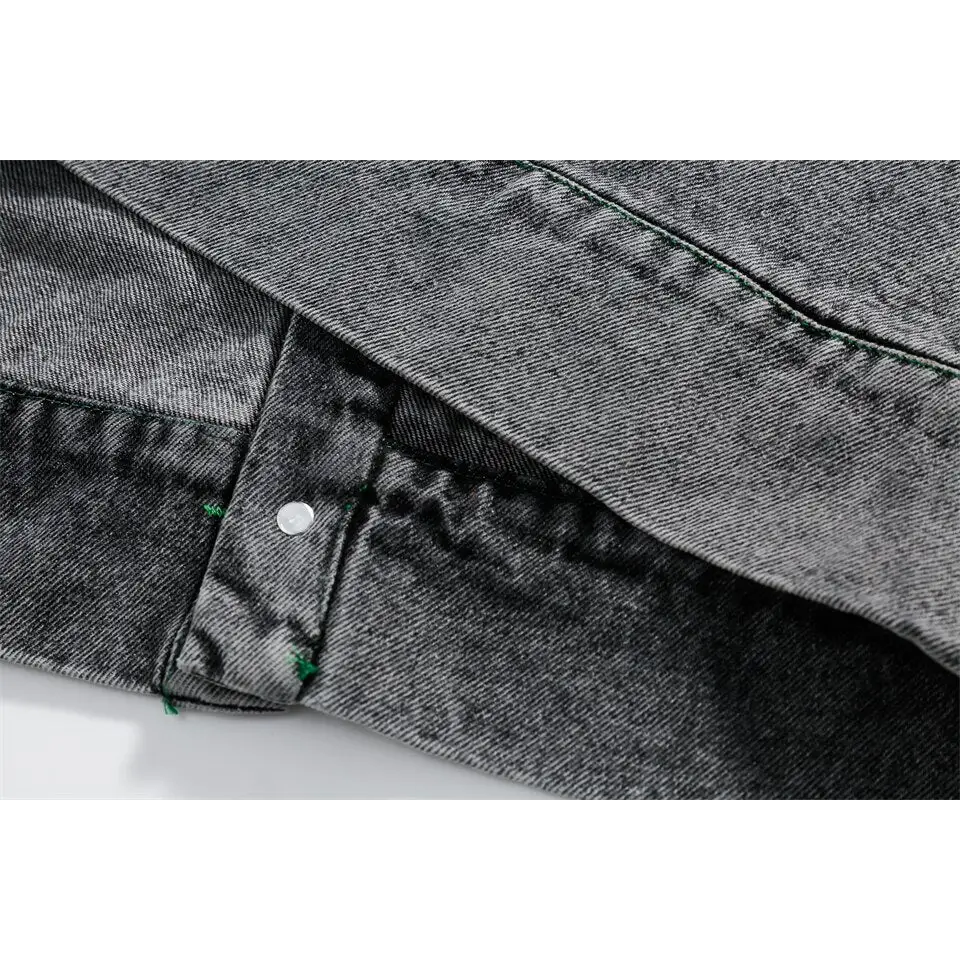 Y2k vintage denim jacket for trendy streetwear styles