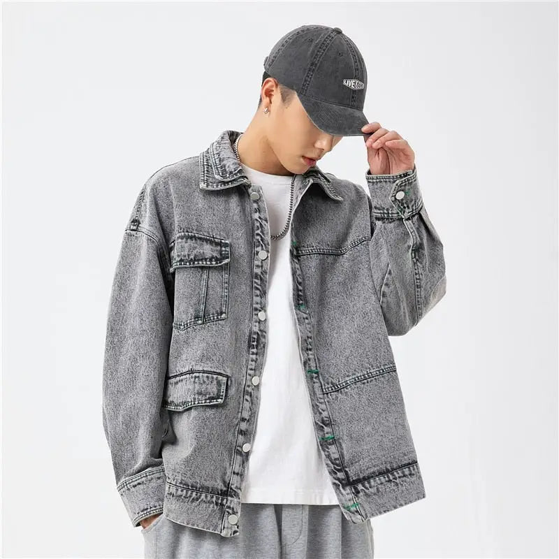 Y2k vintage denim jacket for trendy streetwear styles