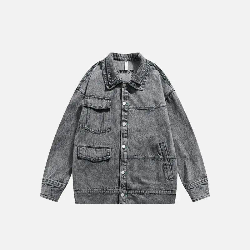 Y2k vintage denim jacket for trendy streetwear styles - black / m