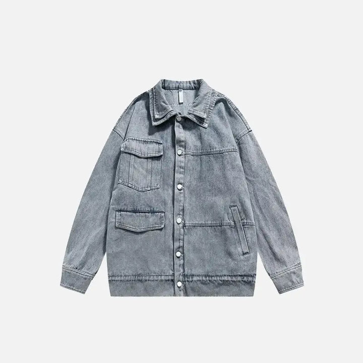 Y2k vintage denim jacket for trendy streetwear styles - blue / m