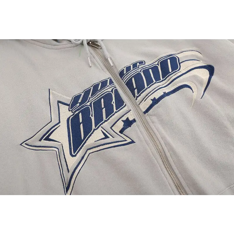 Vintage devil horns zip-up hoodie in ultra-soft cotton - hoodies