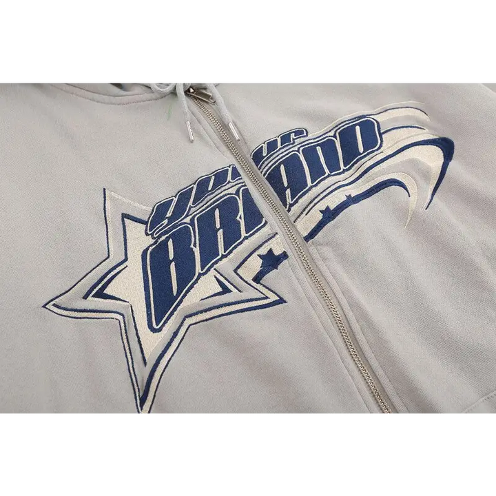 Vintage devil horns zip-up hoodie in ultra-soft cotton - hoodies