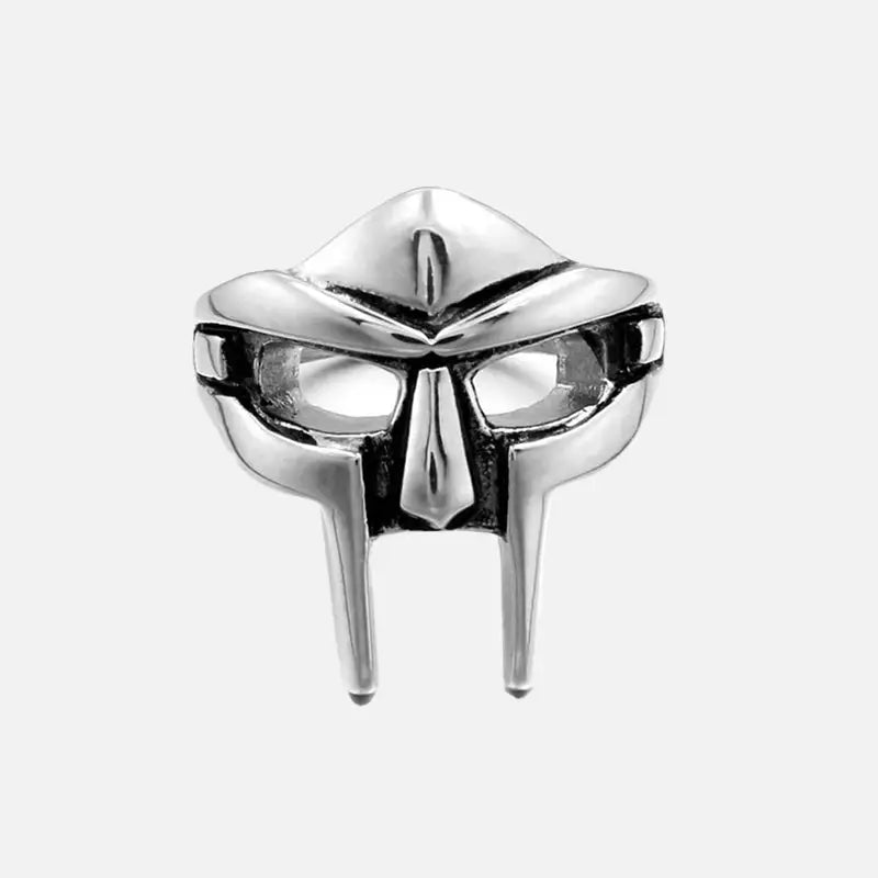 Magnificent vintage doom mask gladiator ring in zinc alloy - silver - rings