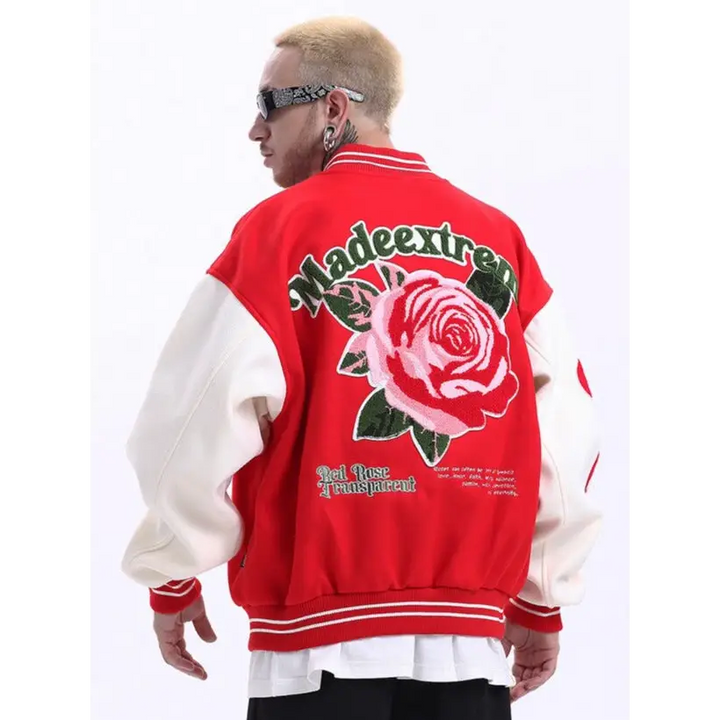 Vintage floral y2k varsity jacket in quality cotton - varsity jackets