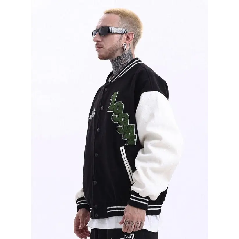 Vintage floral y2k varsity jacket in quality cotton - varsity jackets