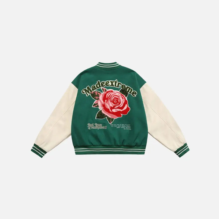 Vintage floral y2k varsity jacket in quality cotton - varsity jackets