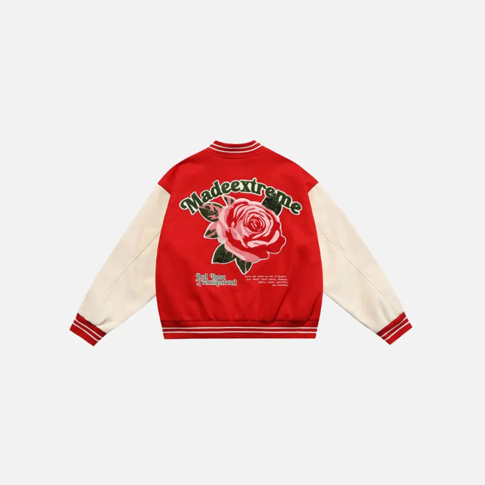 Vintage floral y2k varsity jacket in quality cotton - varsity jackets