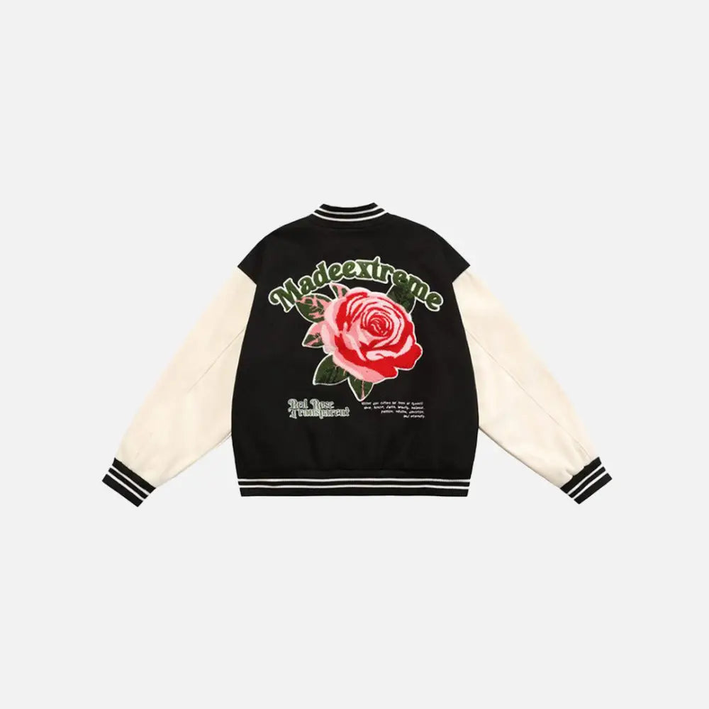 Vintage floral y2k varsity jacket in quality cotton - varsity jackets