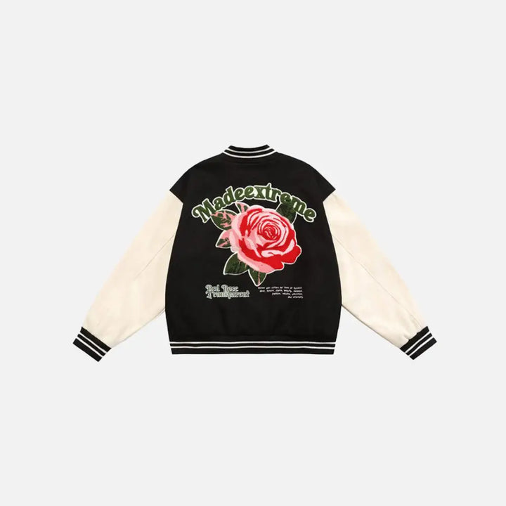 Vintage floral y2k varsity jacket in quality cotton - varsity jackets