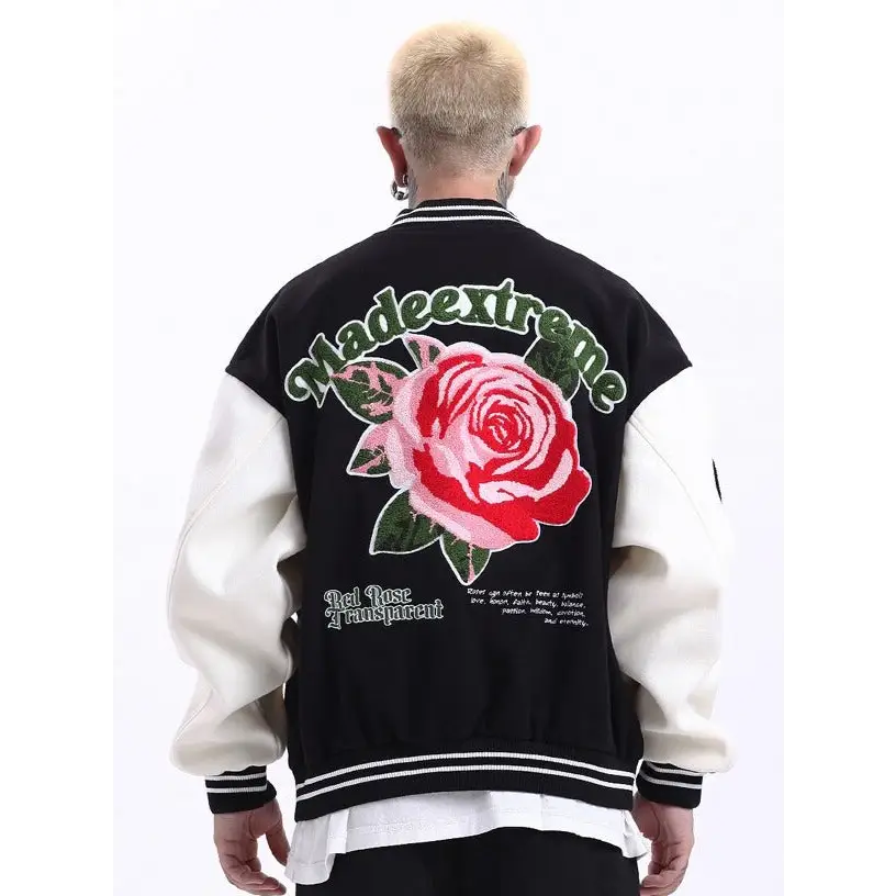 Vintage floral y2k varsity jacket in quality cotton - varsity jackets