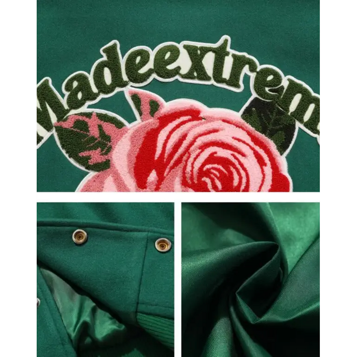 Vintage floral y2k varsity jacket in quality cotton - varsity jackets