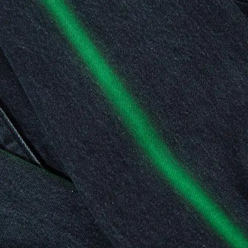 Vintage green letter washed denim jacket for y2k streetwear fans