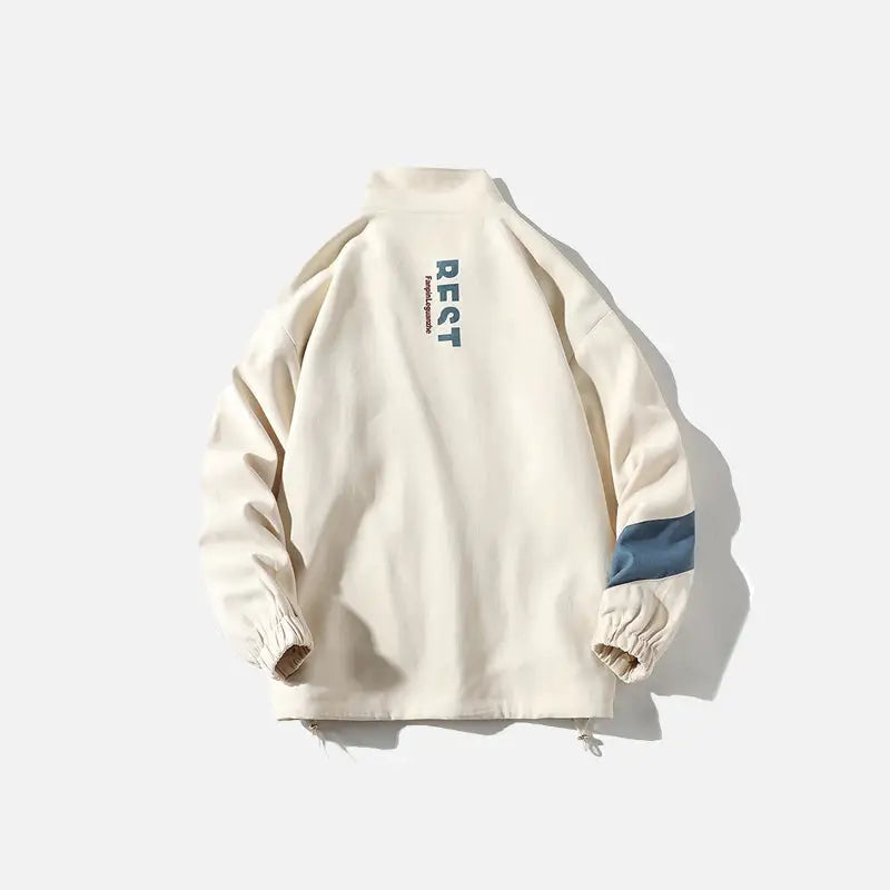 Unique y2k vintage letter print patchwork jacket - windbreaker jackets