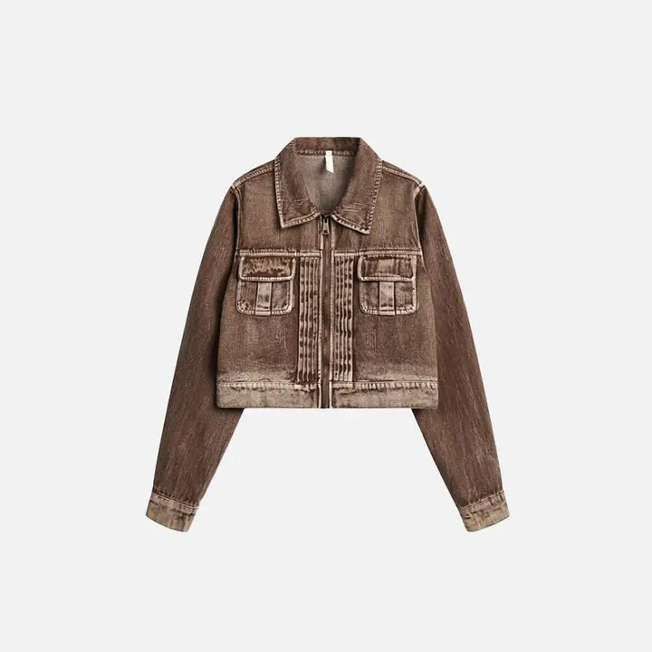 Y2k vintage long sleeve jacket for a stylish streetwear look - brown / s