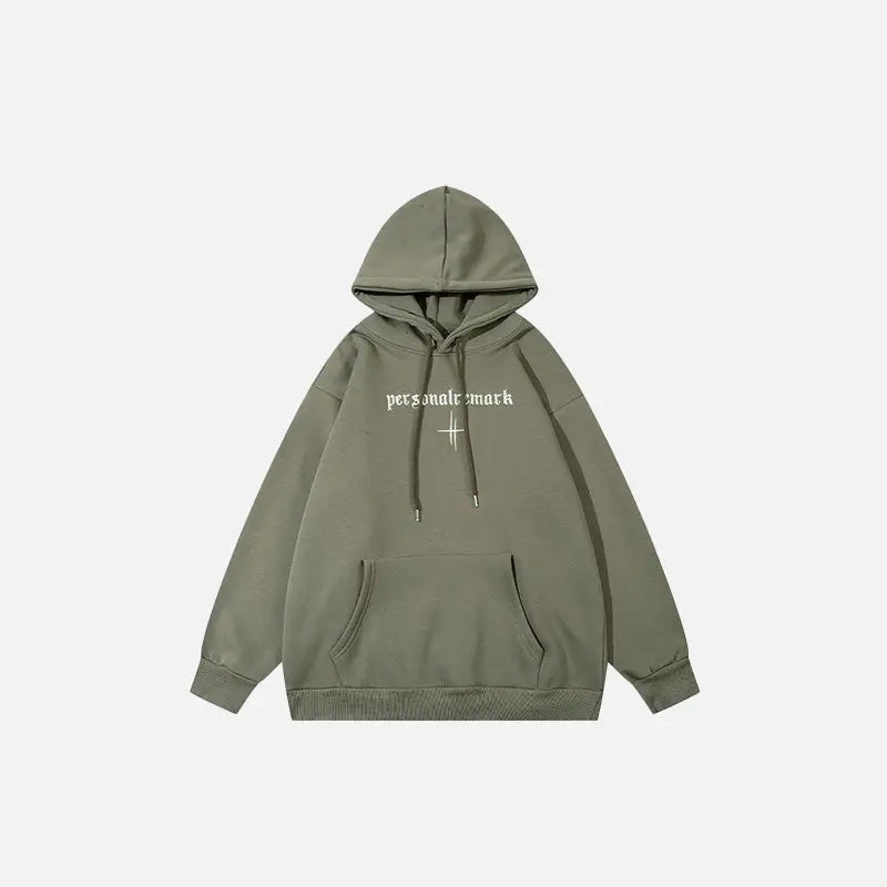 Vintage y2k oversized hoodie - armygreen / s - hoodies