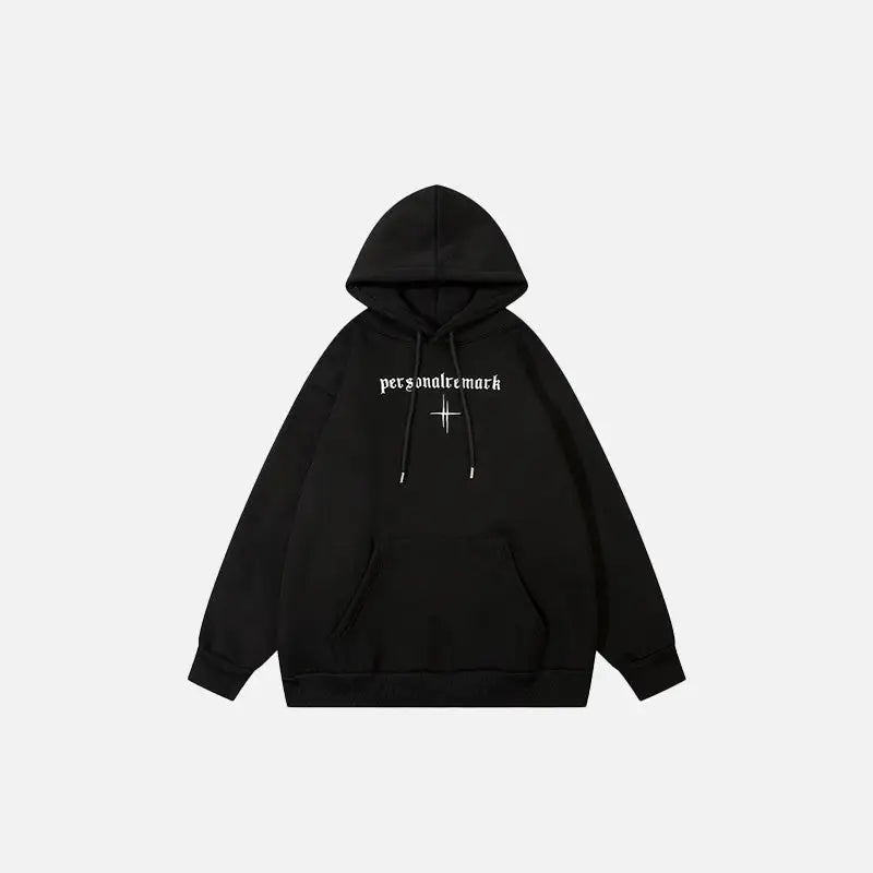Vintage y2k oversized hoodie - black / s - hoodies