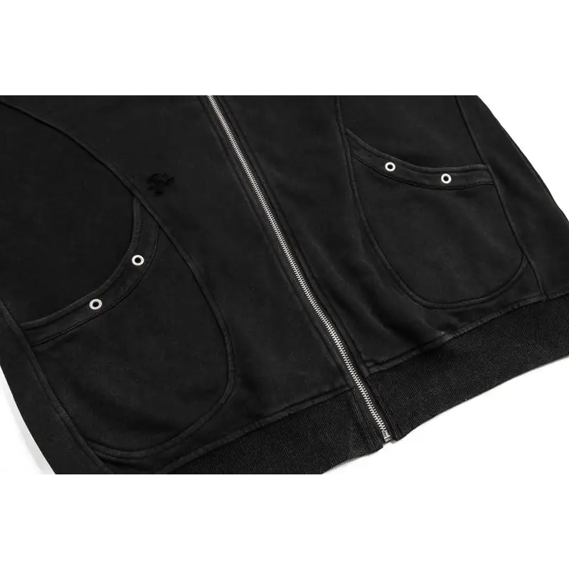 Vintage moon zip up hoodie for y2k streetwear style - hoodies