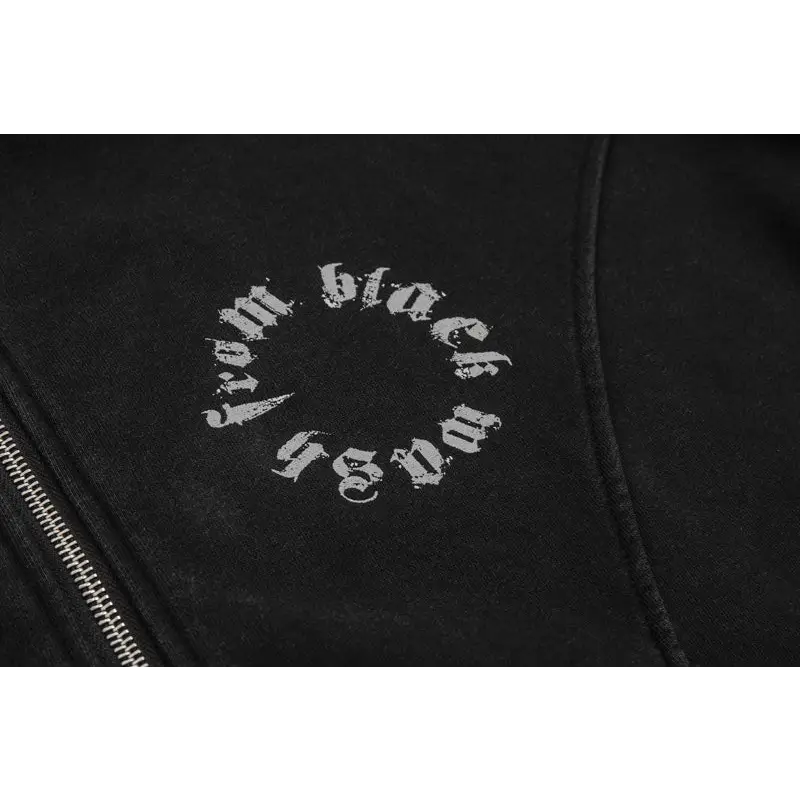 Vintage moon zip up hoodie for y2k streetwear style - hoodies