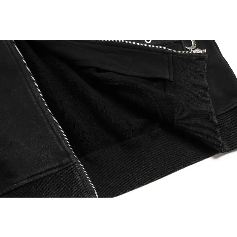 Vintage moon zip up hoodie for y2k streetwear style - hoodies